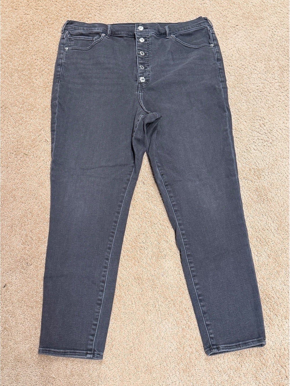 Express Women’s Black Super High Rise Skinny Button-Fly Jeans Size 18R